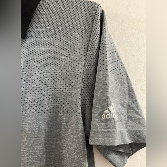 Adidas Climacool Polyester Solid Golf Polo Shirt Gray (w2) - Picture 5 of 9